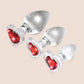 Red Heart Gem Glass Anal Plug Set | 3 piece butt plugs