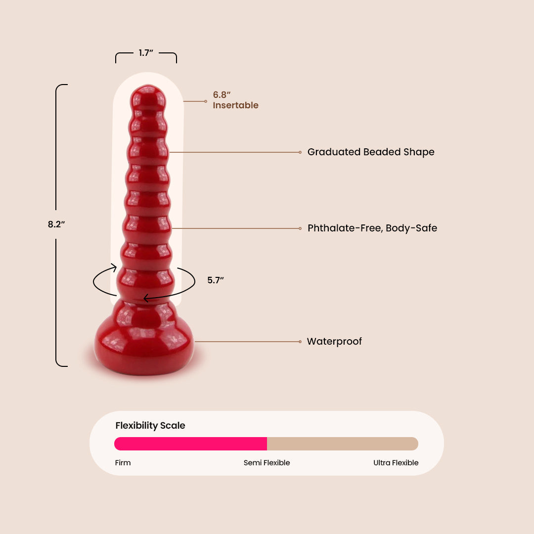 Red Boy Anal Wand Butt Plug | beaded plug