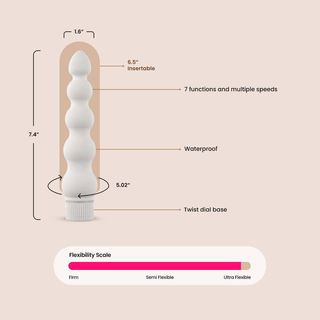 White Nights | 7" ribbed waterproof vibrator