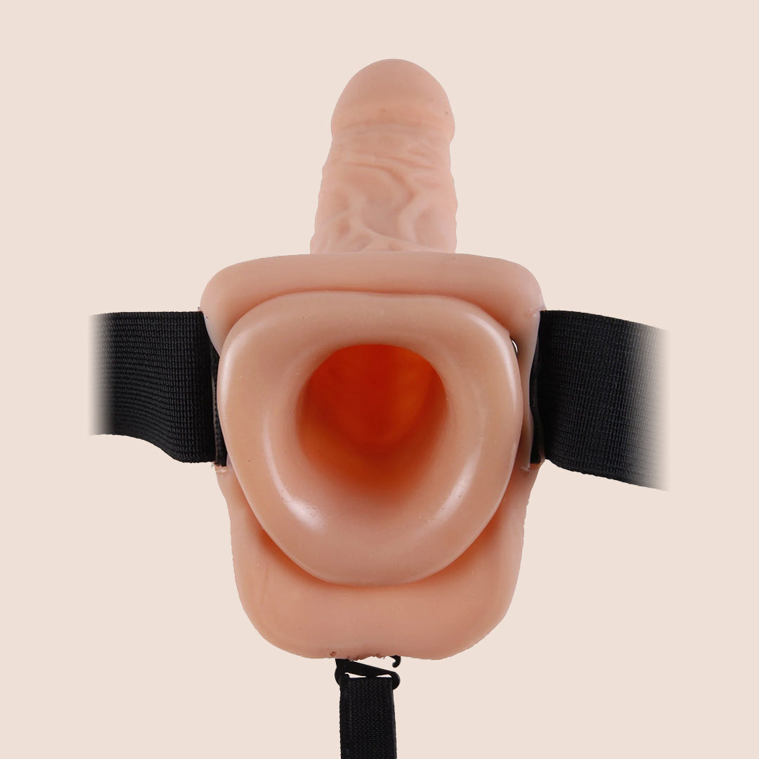 Fetish Fantasy 9" Vibrating Hollow Strap-on | comfortable elastic harness