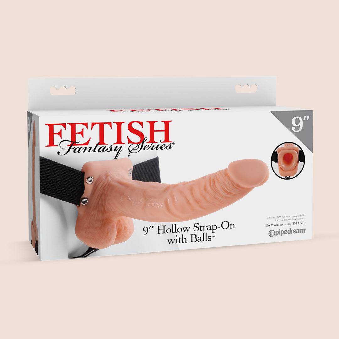 Fetish Fantasy Series 9" Hollow Strap-On with Balls