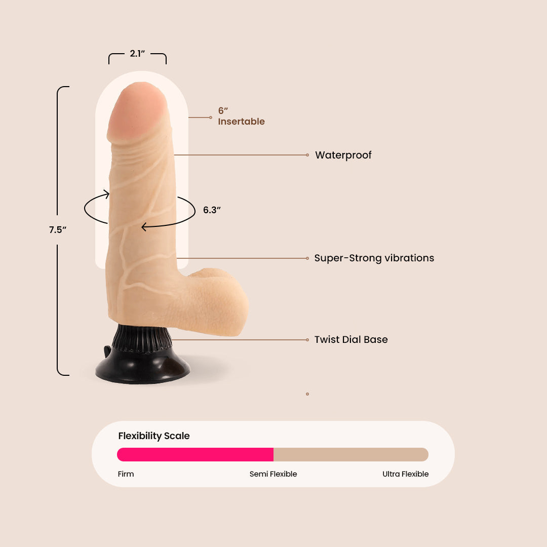 Real Feel Deluxe No. 4 | 7.5" vibrating dildo with suction cup base