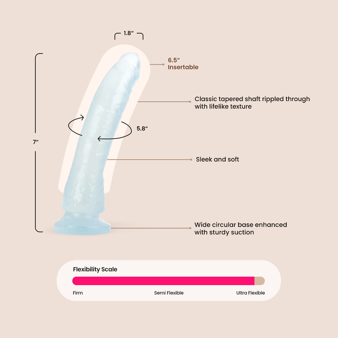 Basix Slim 7" | flexible and firm dildo