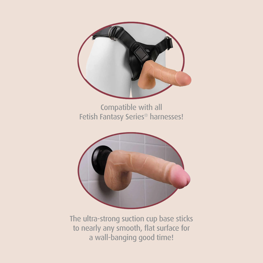 Real Feel Deluxe No. 5 | 8" vibrating dildo with suction cup base