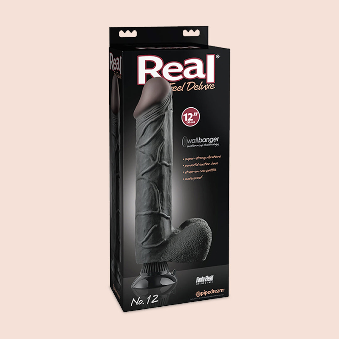 Real Feel Deluxe No. 12 | 12" vibrating dildo with suction cup base