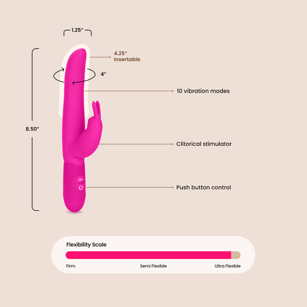 Posh Bounding Bunny® | slim silicone shaft