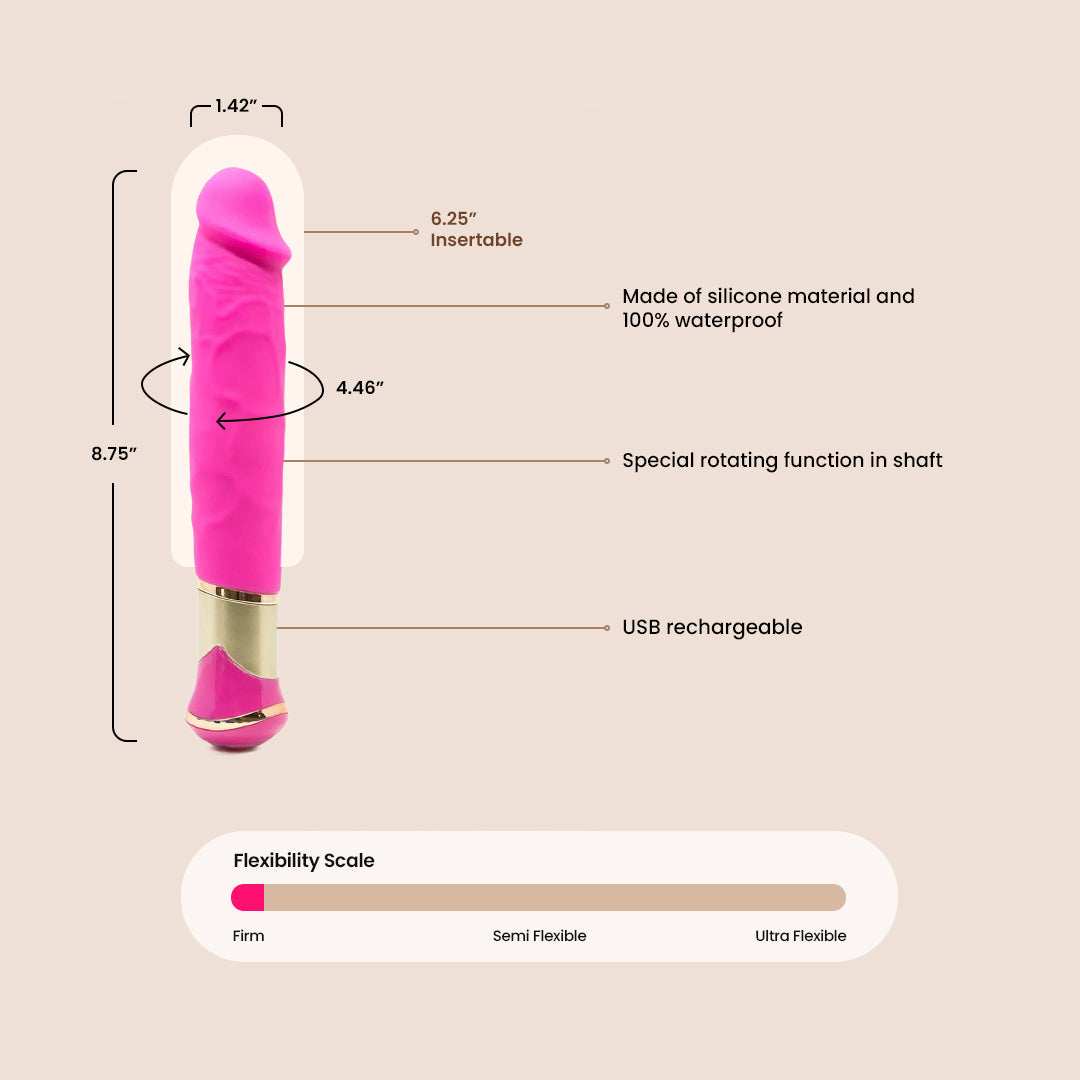 SIMPLI Dildo Vibrating & Rotating 03 | realistic silicone vibe