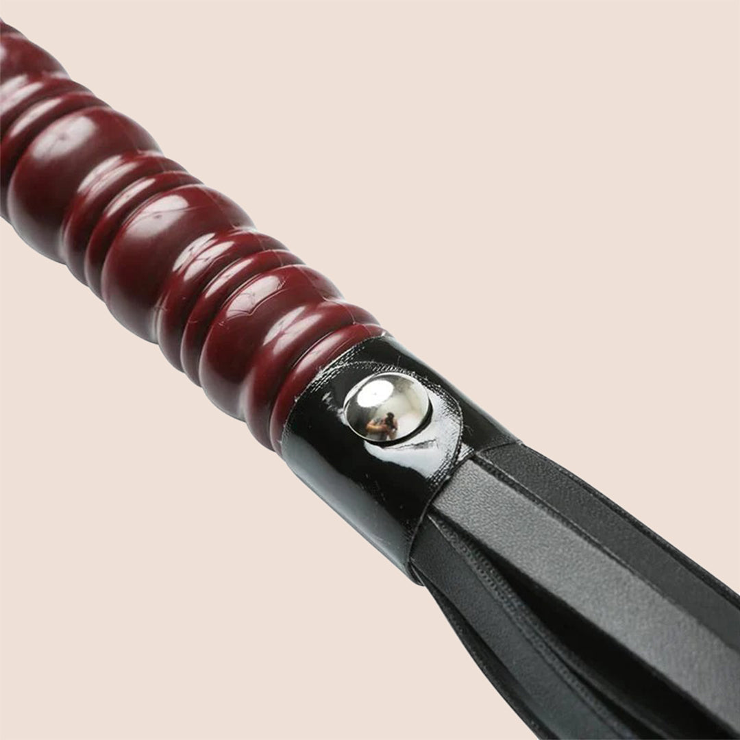 Sex & Mischief Mahogany Flogger | wooden handle