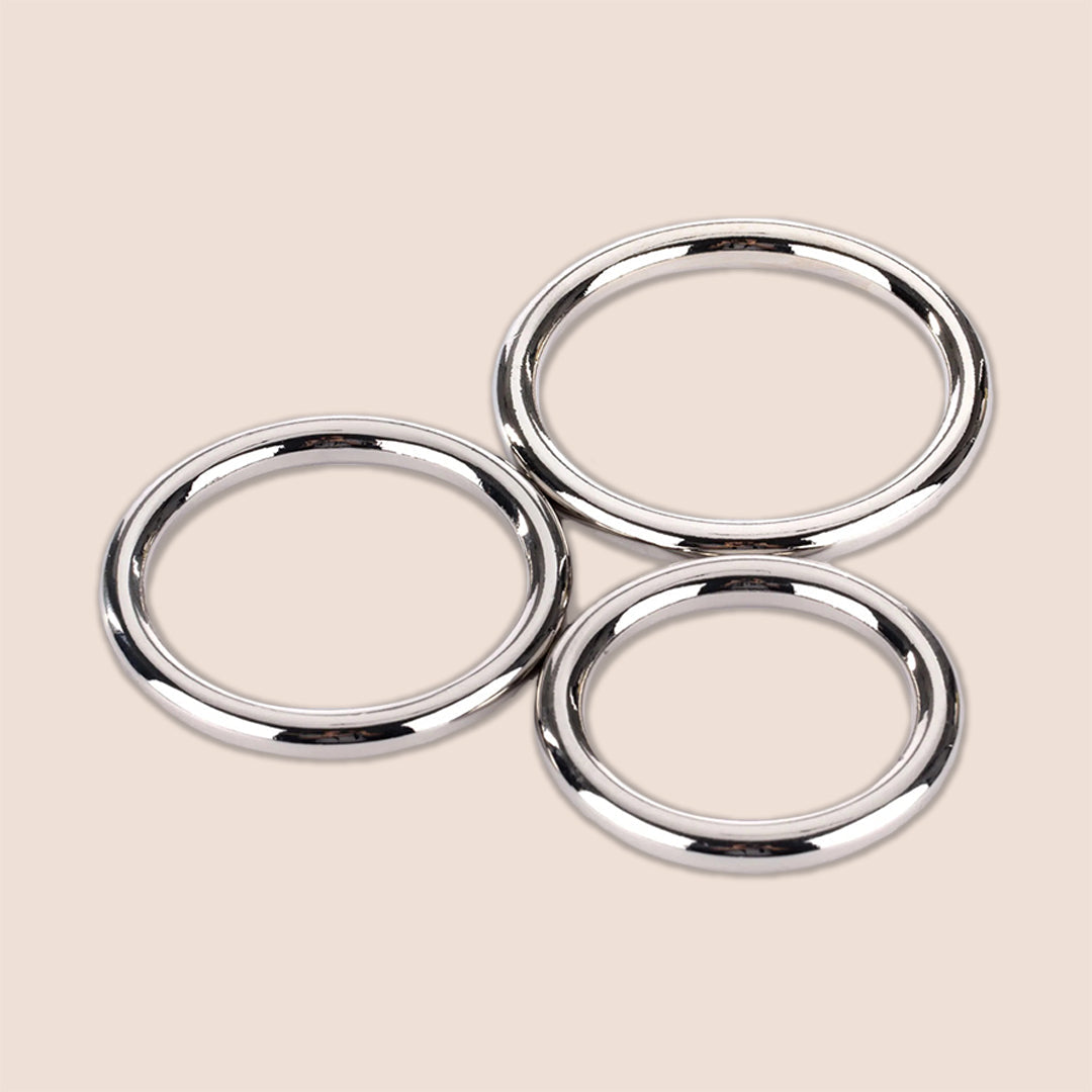 Sportsheets Seamless Metal O-ring, 3 Pack | interchangeable O-rings for harnesses