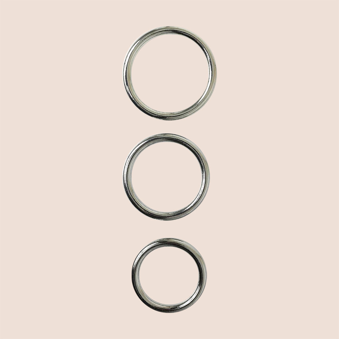 Sportsheets Seamless Metal O-ring, 3 Pack | interchangeable O-rings for harnesses