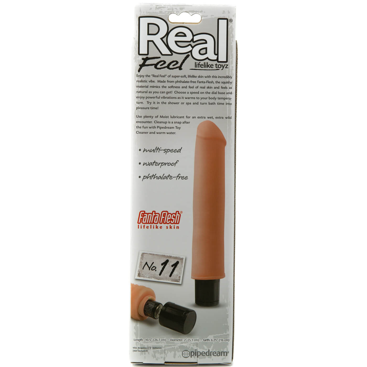 Real Feel No.11 Waterproof 11 Inch Realistic Dildo Vibrator