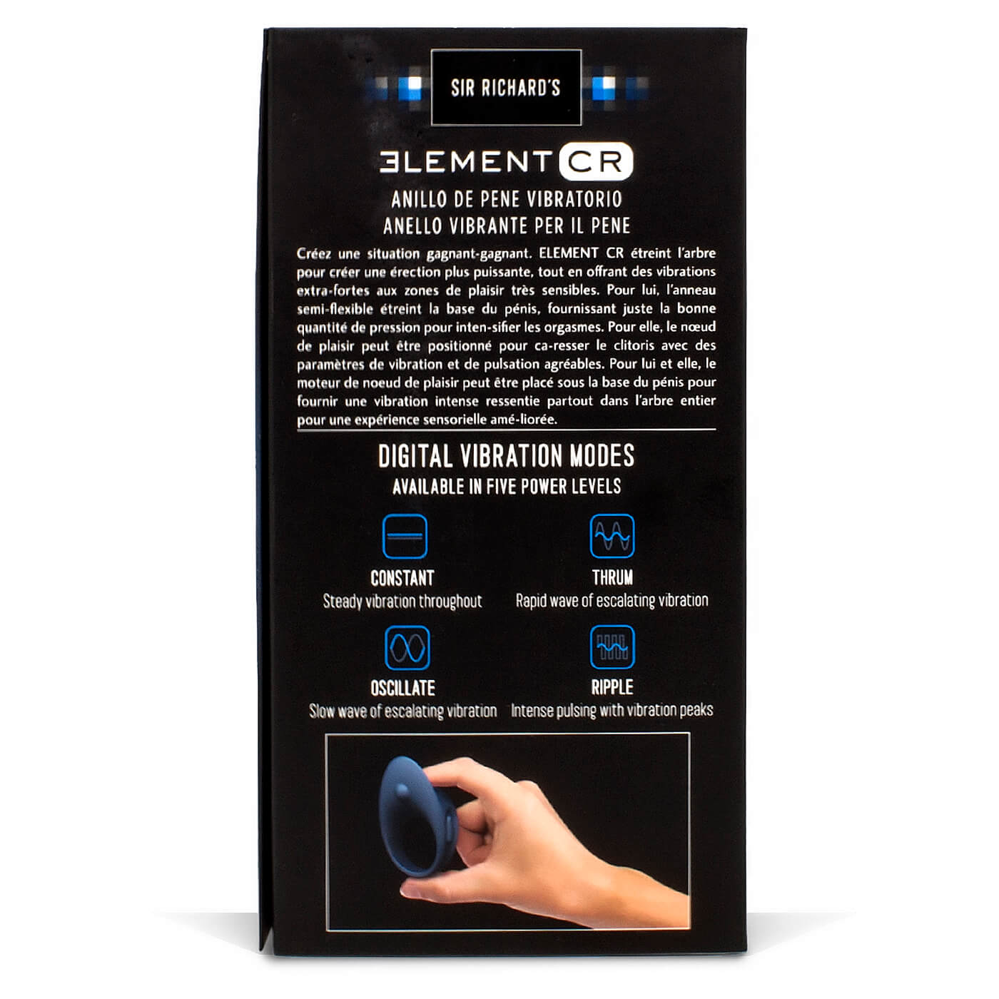 Sir Richard's Element USB Rechargeable Powerful Vibrating Silicone Cock Ring