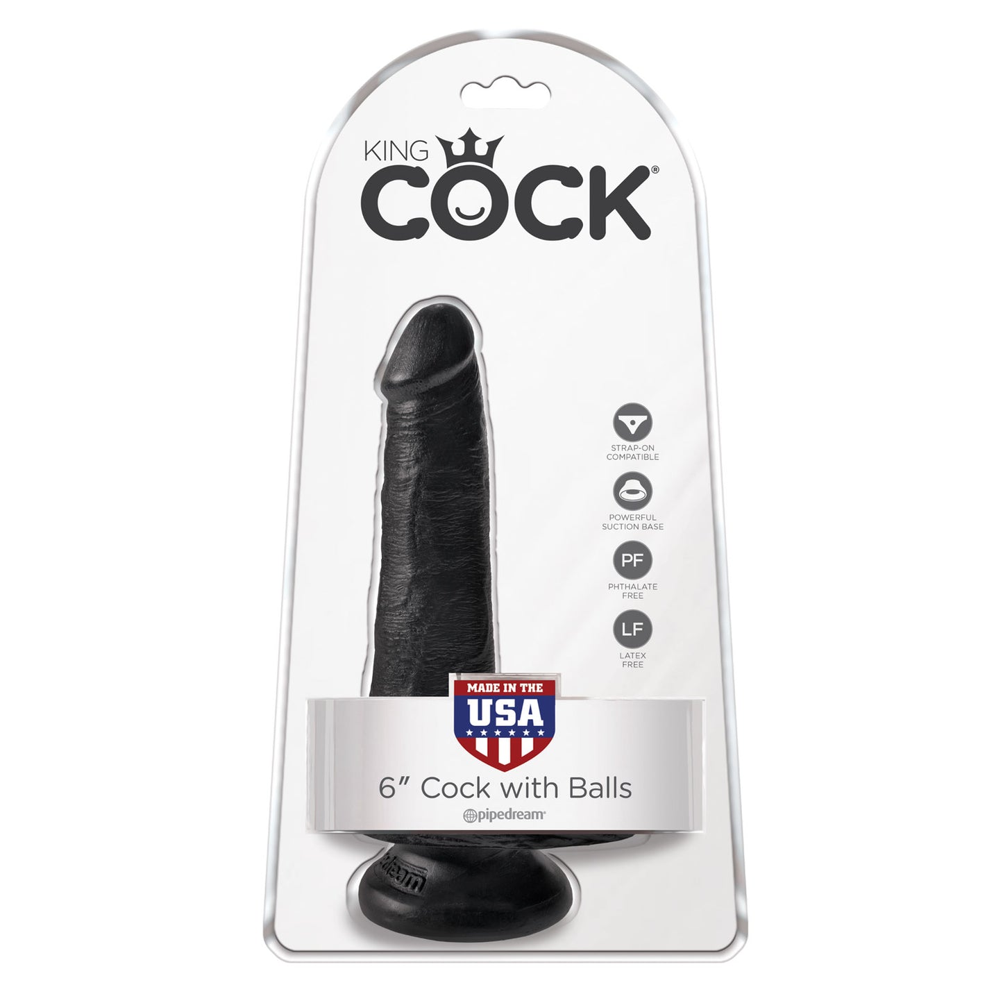 King Cock Ultra 6 Inch Suction Cup Realistic Black Dildo w/ Balls