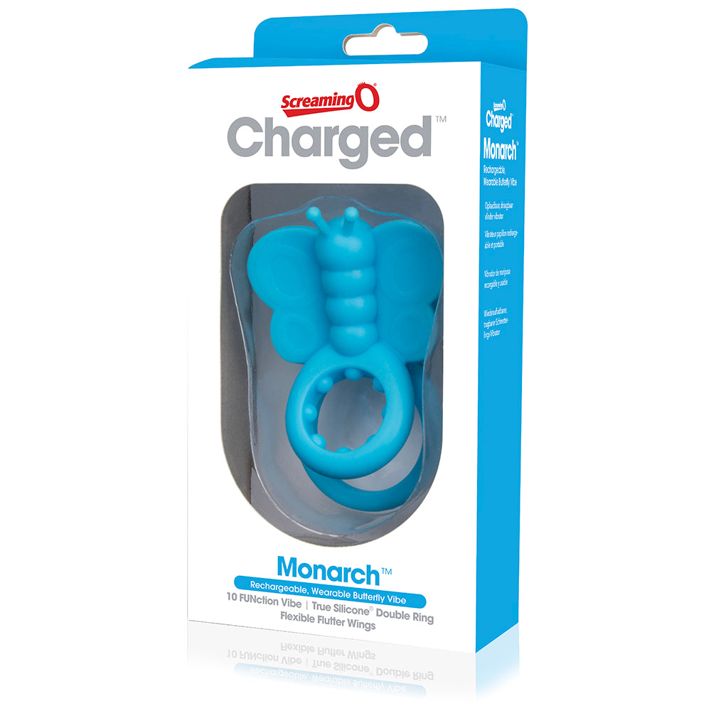 Charged Monarch Butterfly 10 Functions USB Rechargeable Powerful Vibrating Cock Ring