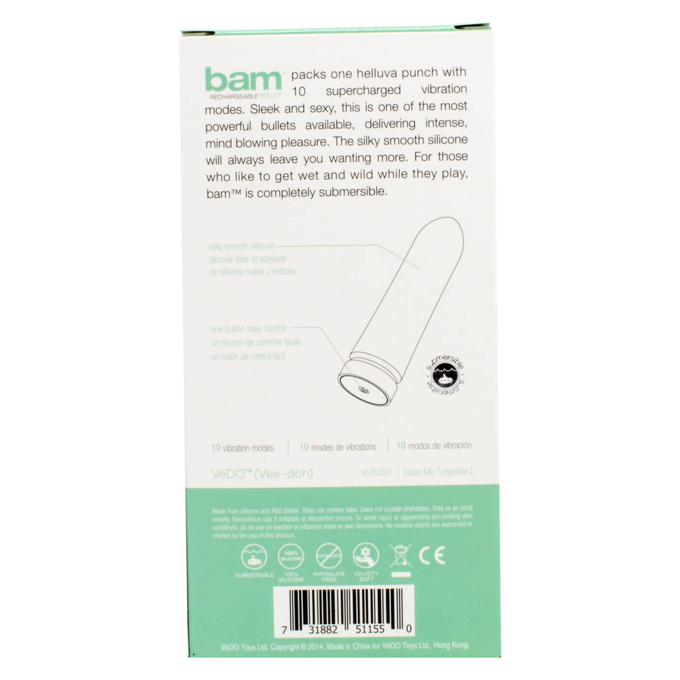 Vedo Bam Extra Powerful 10 Function USB Rechargeable Bullet Vibrator
