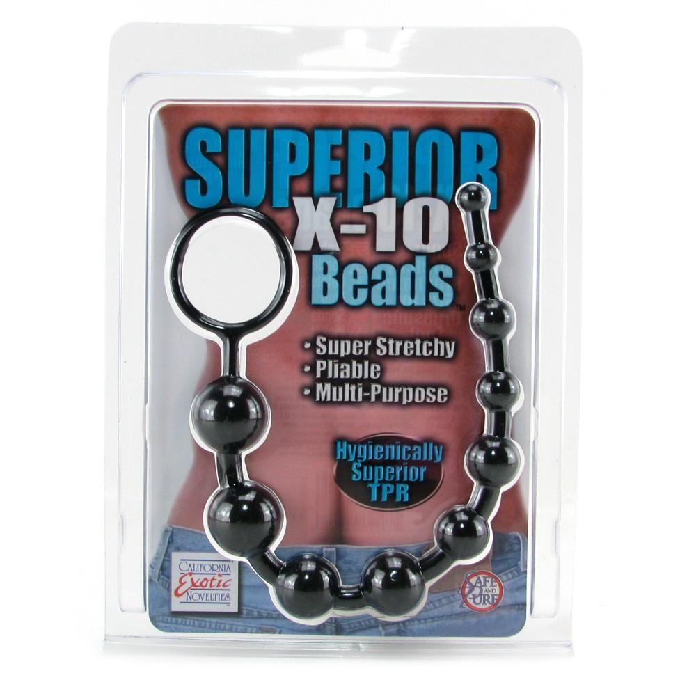 Superior X-10 Anal Beads in Black by  California Exotics -  - 6