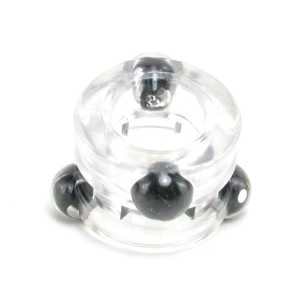 Magnetic Power Double Cock Ring in Clear by  California Exotics -  - 5
