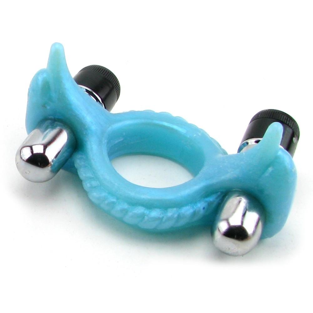 Double Dolphin Soft Vibrating Cock Ring by  California Exotics -  - 1