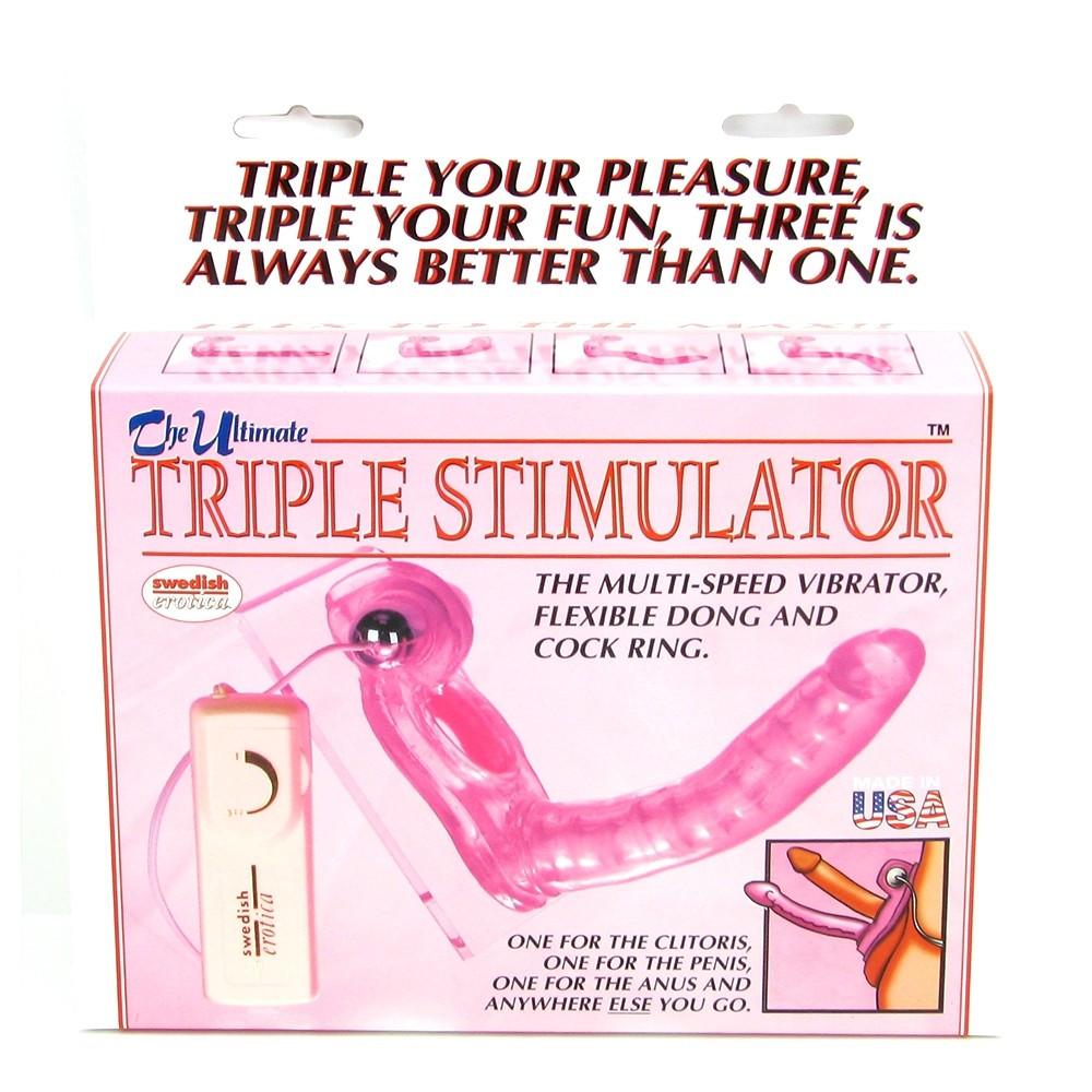 Ultimate Triple Stimulator Dildo Cock Ring by  California Exotics -  - 2