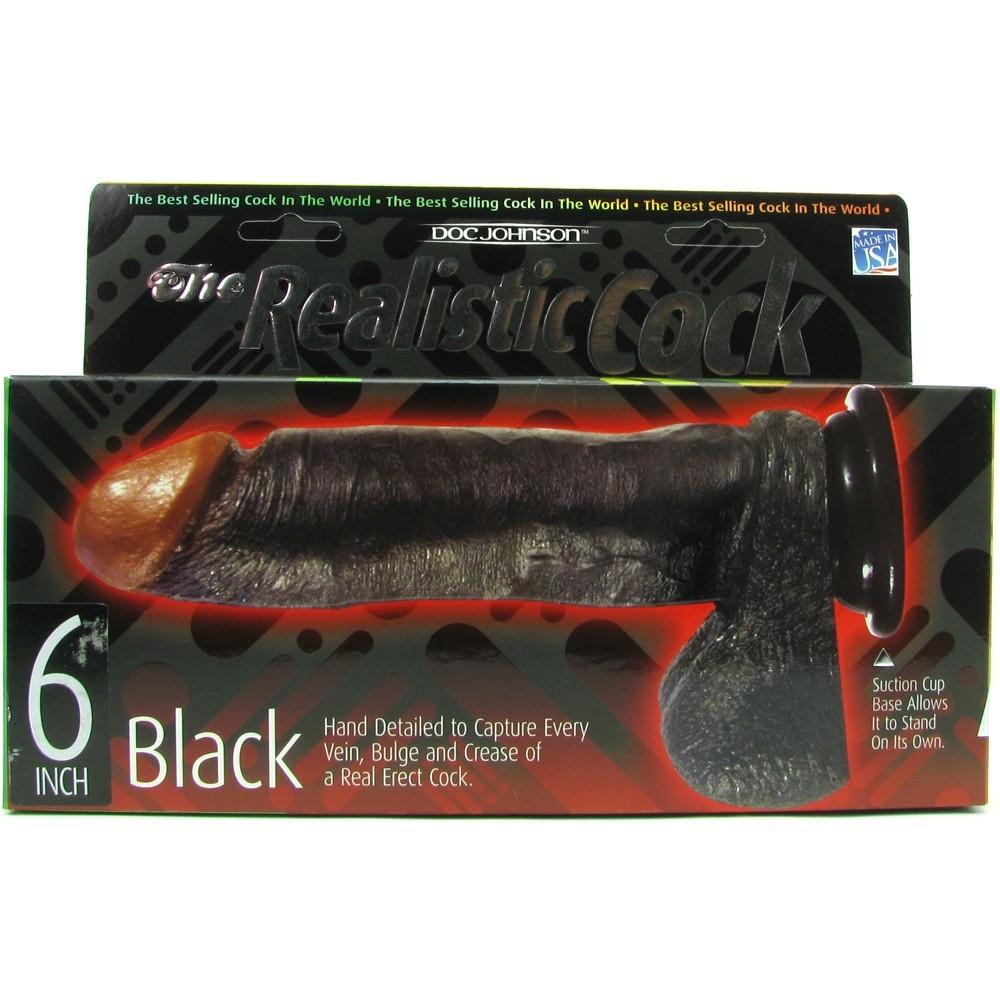 Realistic Cock 6 Inch in Black by  Doc Johnson -  - 6