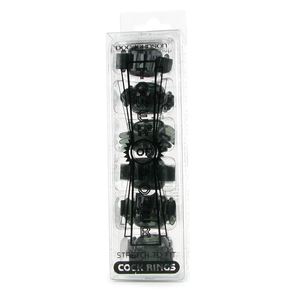 Doc Johnson Tower Of Power 6 Black Cock Rings by  Doc Johnson -  - 6