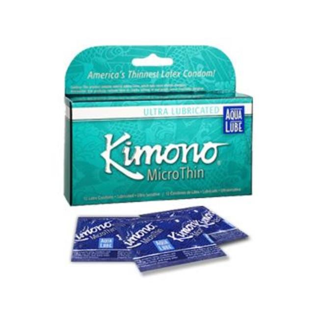 Kimono MicroThin Aqua Lube Condoms in 3 Pack