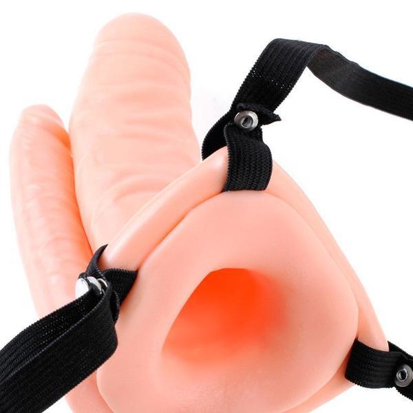 Fetish Fantasy Double Penetrator 6 Inch Vibrating Hollow Strap On