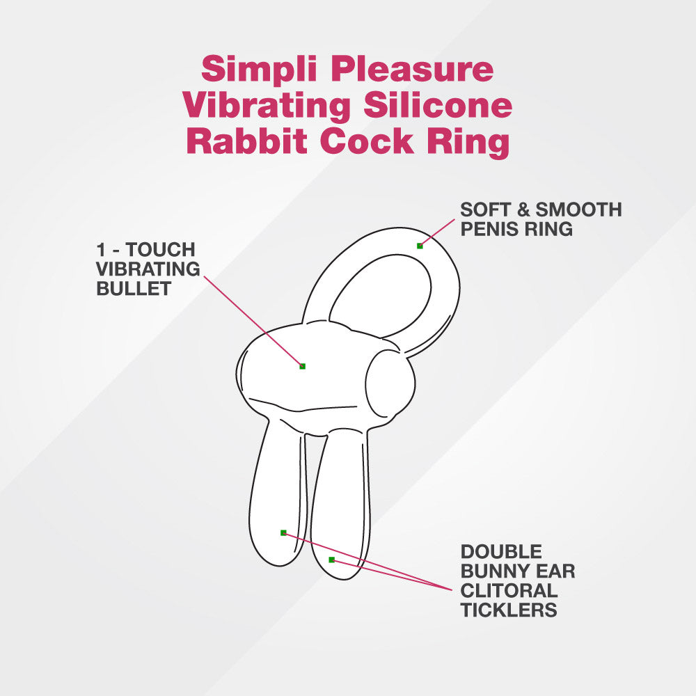 Simpli Pleasure Vibrating Silicone Rabbit Cock Ring