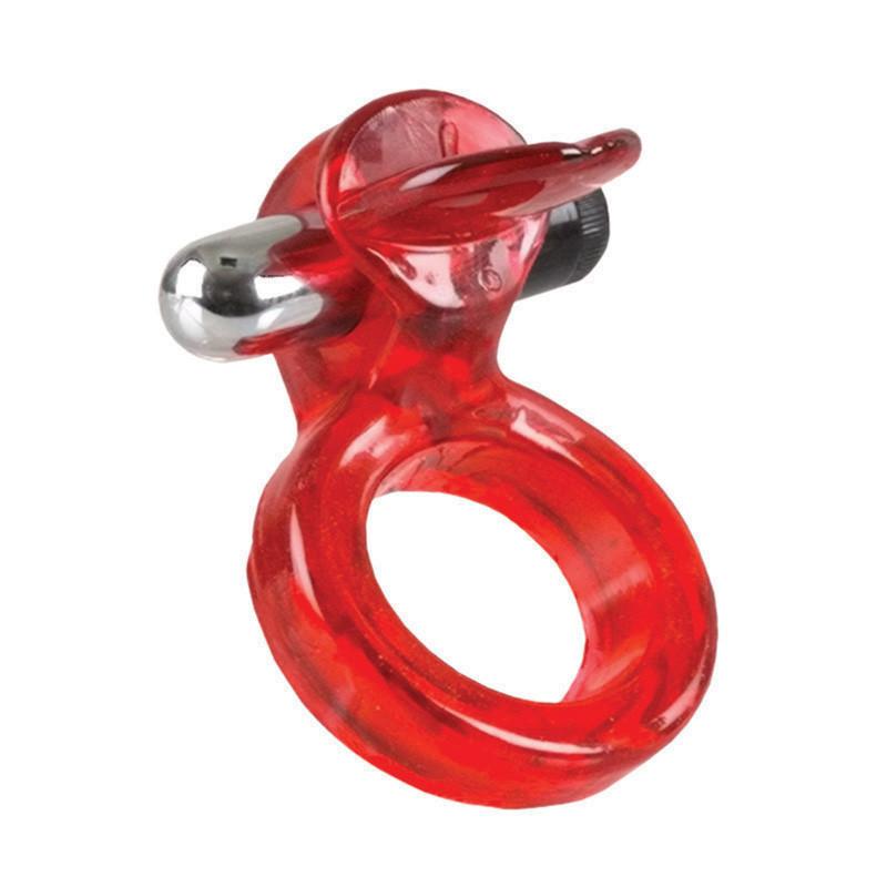 Clit Flicker Cock Ring With Clitoral Stimulator by  California Exotics -  - 1