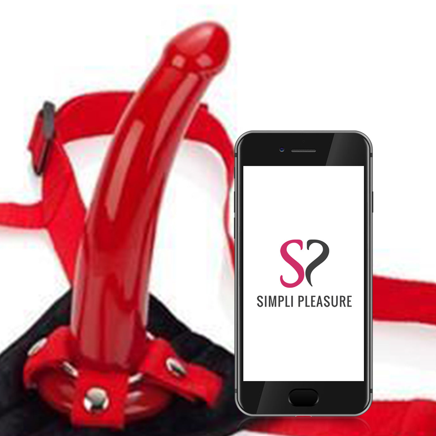 Sophia's Red Rider Harness and G-Spot Strap-On  Dildo