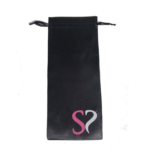 Simpli Pleasure Large Black Satin Drawstring Storage Bag