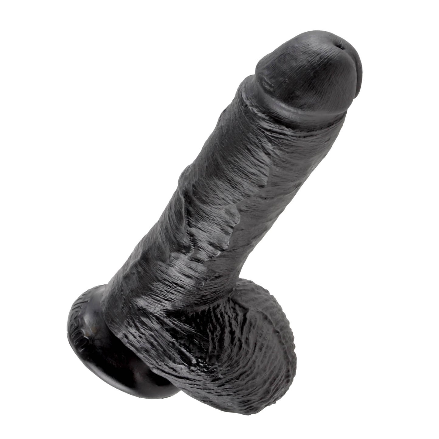 King Cock Ultra Realistic 8 Inch Black Suction Cup Dildo With Balls