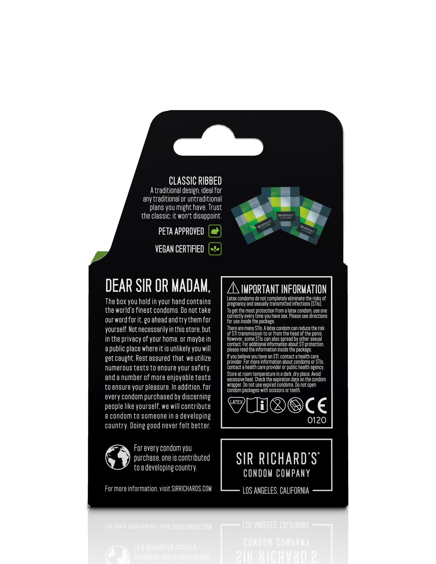Sir Richard's Condoms Classic Ribbed 3-Pack