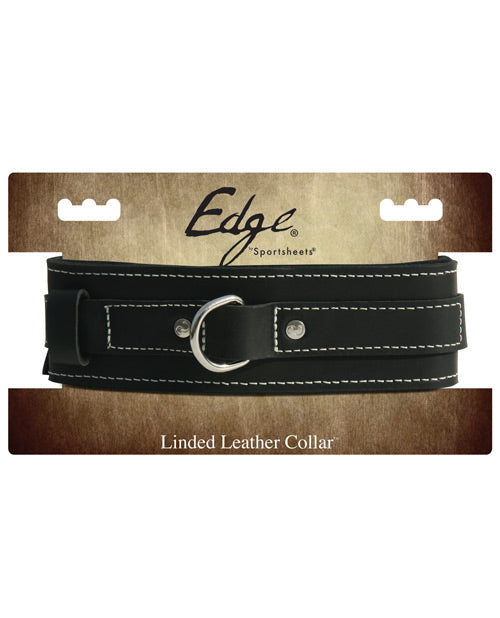 Edge Lined Leather Collar Easy Attachment Bondage Gear