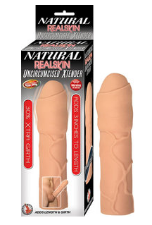 Natural Realskin Uncircumcised Xtender Vibrating Penis Sleeve