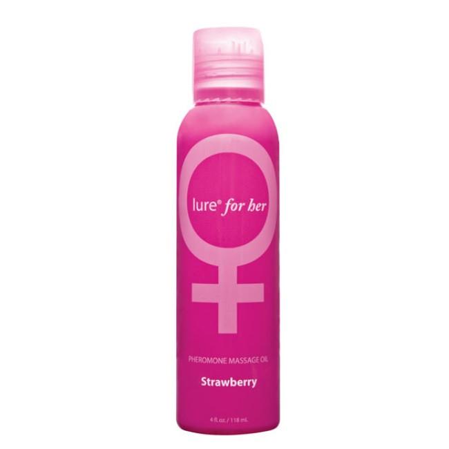 Lure for Her Pheromone Massage Oil 4oz/118ml in Strawberry