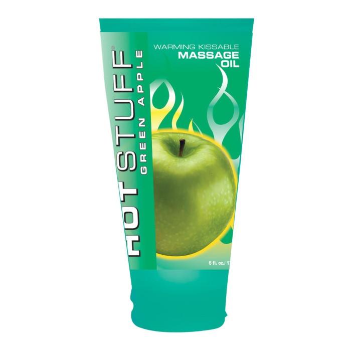 Hot Stuff Warming Massage Oil 6oz/177ml in Green Apple