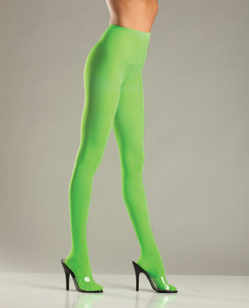 Opaque Nylon Pantyhose Green O/S