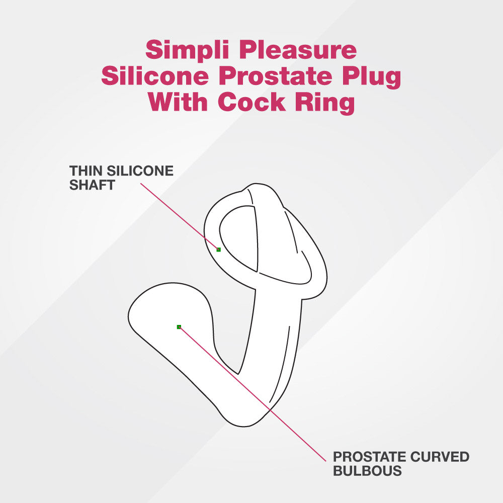 Simpli Pleasure Silicone Prostate Plug With Cock Ring
