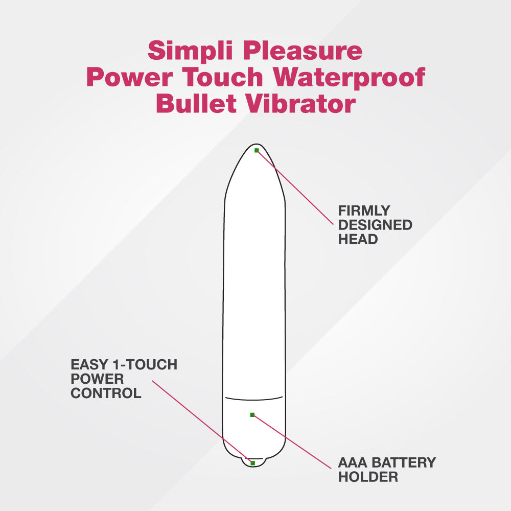 Simpli Pleasure Power Touch Waterproof Bullet Vibrator