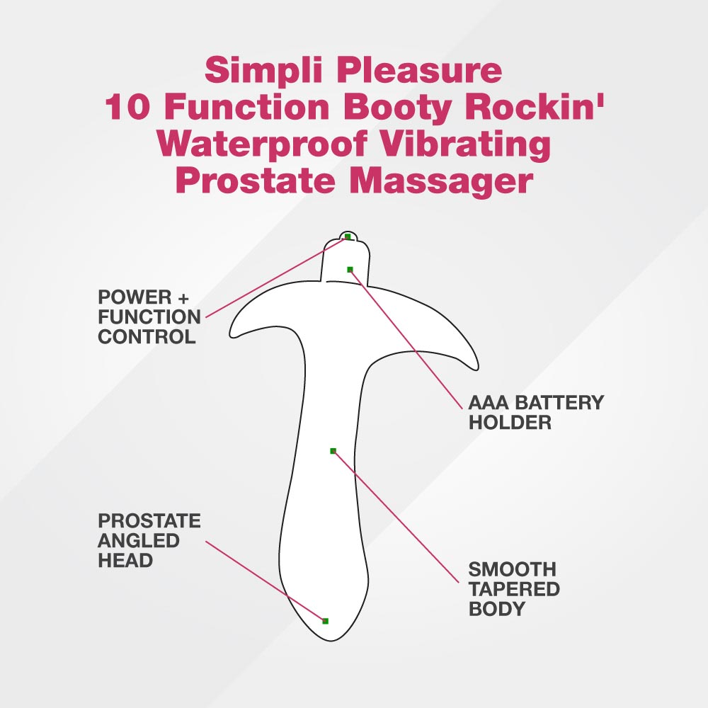 Simpli Pleasure 10 Function Booty Rockin' Waterproof Vibrating Prostate Massager