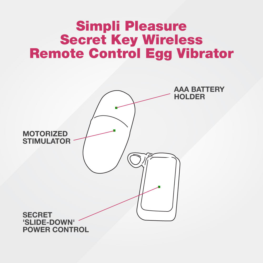 Simpli Pleasure Secret Key Wireless Remote Control Egg Vibrator