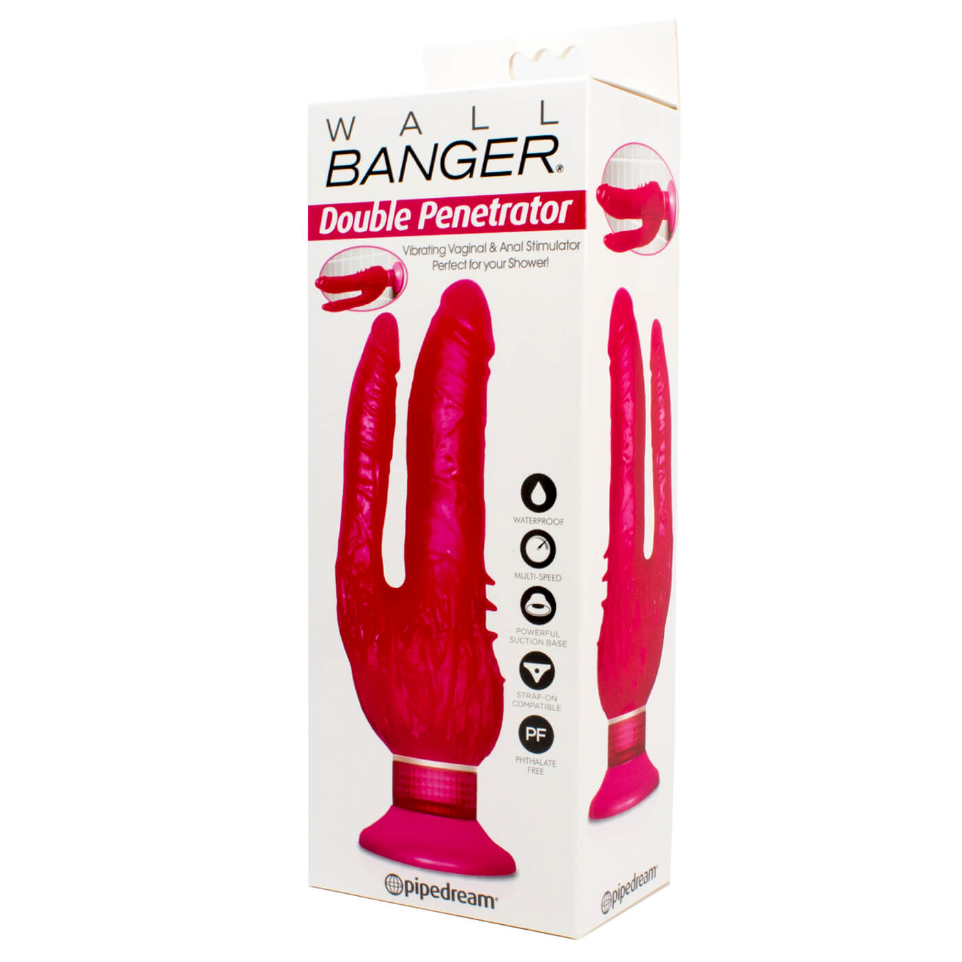 Wall Bangers Waterproof Double Penetrator Suction Cup Vibrator