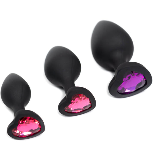 Backdoor Bliss Extra Flexible Silicone Jeweled Butt Plug Training Set