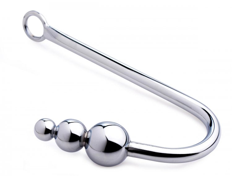 Beaded Anal Hook Non-Porous Metal Anal Sex Toy