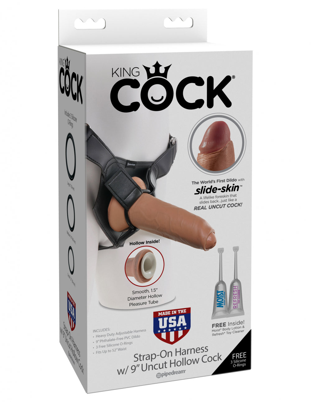 Strap-On Harness  w/ 9" Uncut Hollow Cock by King Cock