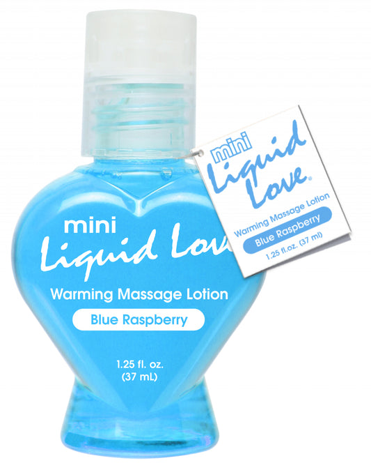 Mini Liquid Love Warming Massage Lotion Blue Raspberry