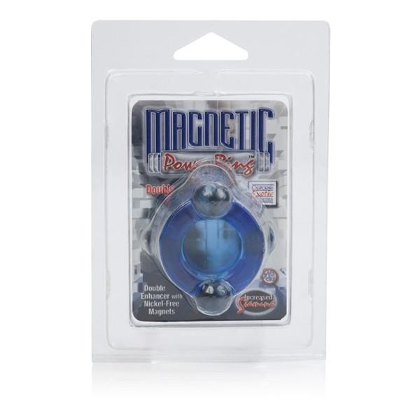 Magnetic Power Double Cock Ring in Clear and Blue